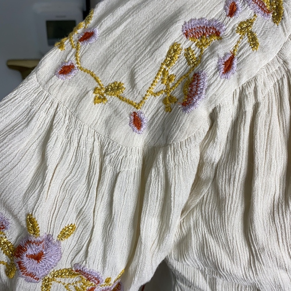 Free people day glow embroidered dress sz S - Picture 8 of 11